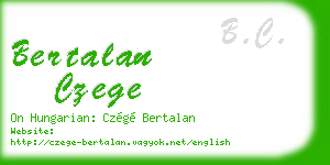 bertalan czege business card