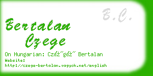 bertalan czege business card